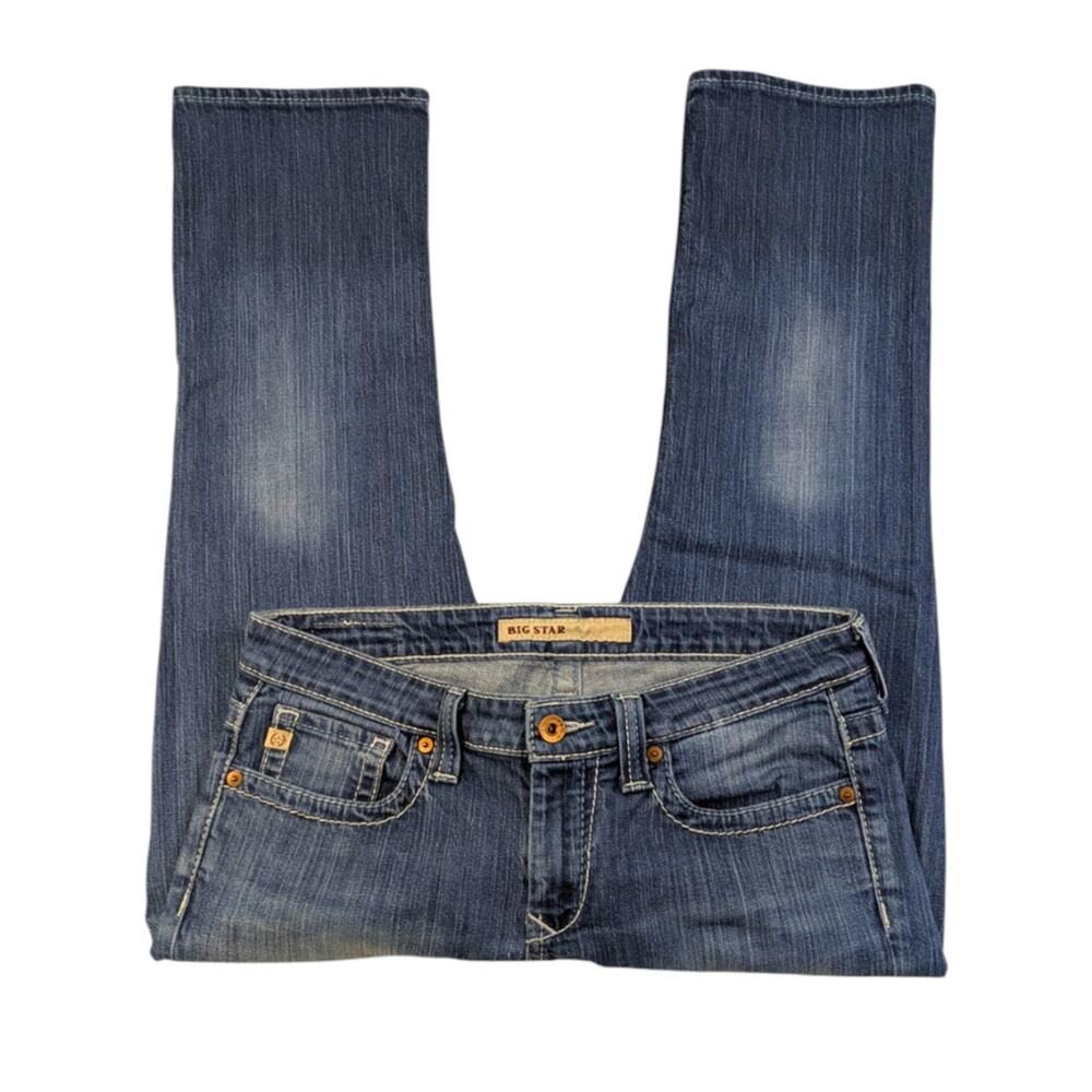 Big Star Cropped Roll-Cuff Jeans in Medium Blue - Picture 2 of 8